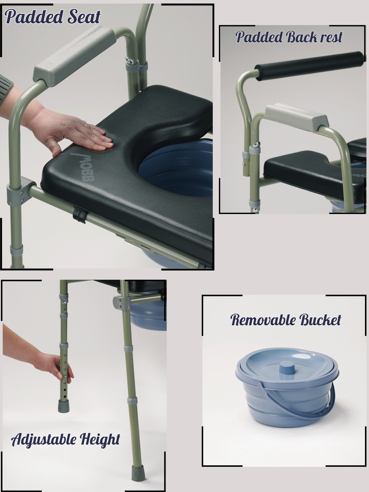 Padded Folding Commode