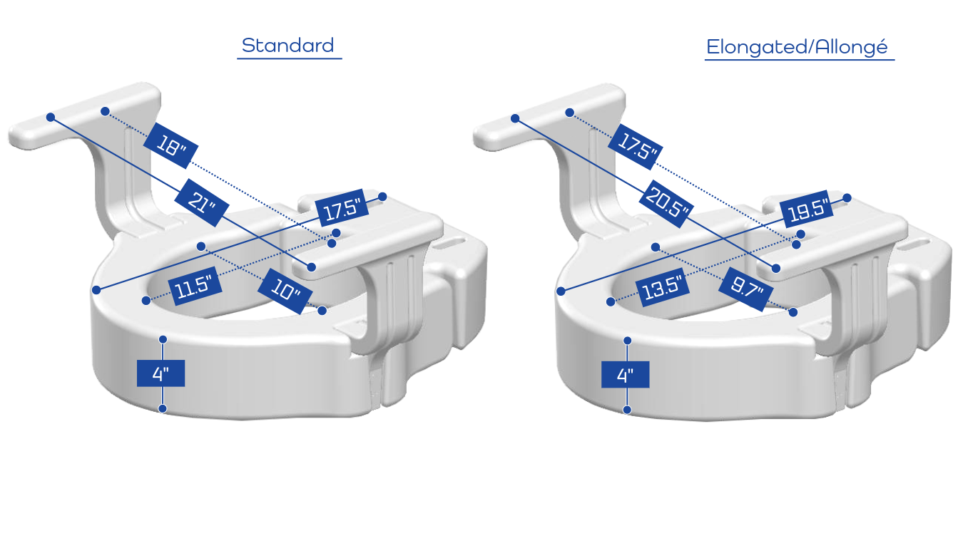 4" Hinged Raised Toilet Seat w/Handles