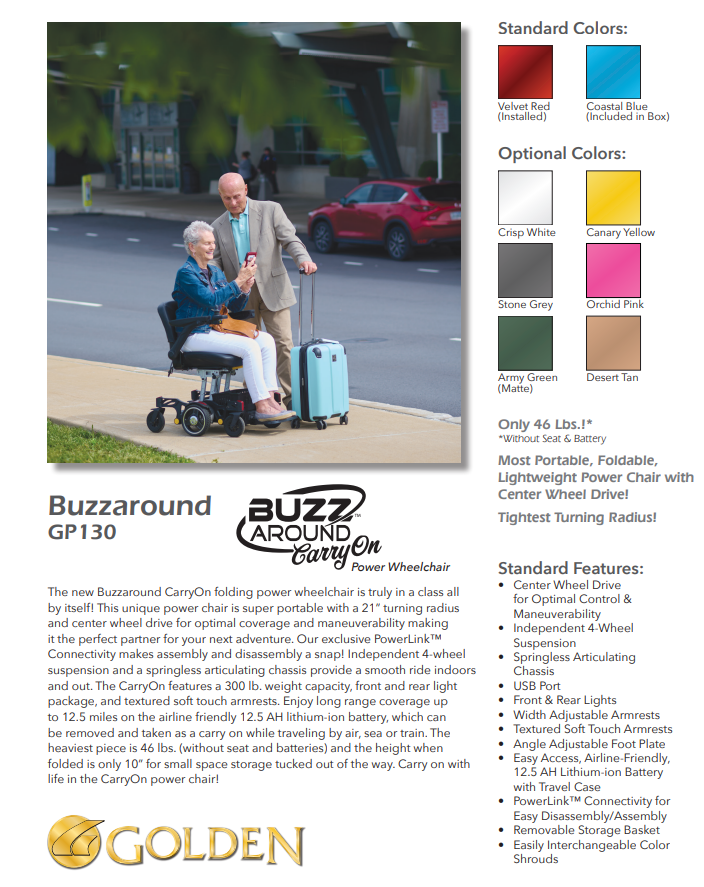 The Buzzaround CarryOn Power Chair