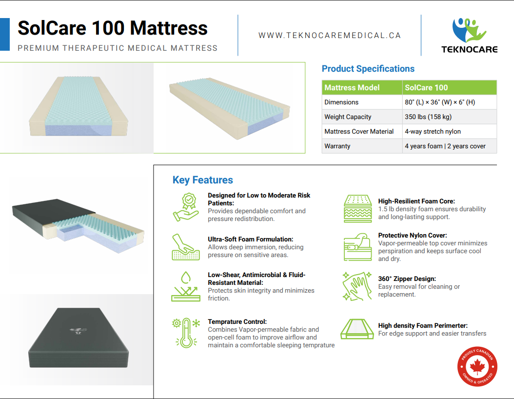 SolCare 100 Premium Therapeutic Medical Mattress