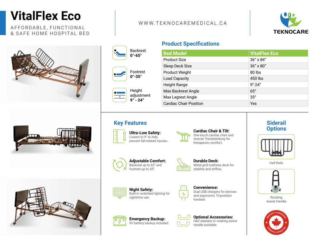 VitalFlex Eco Low Home Hospital Bed